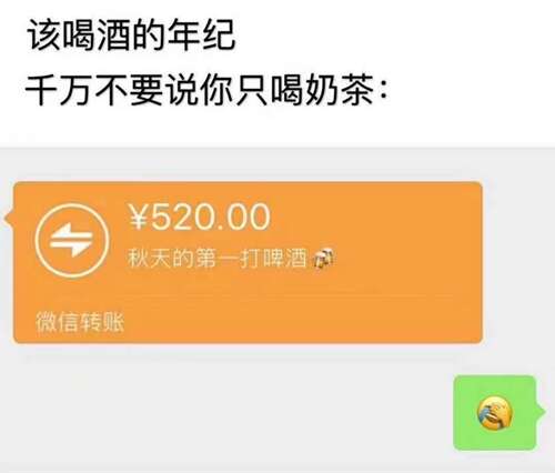 微信秋天的第一杯奶茶表情包图片大全 转账52元秋天第一杯奶茶表情包图片[多图]图片28